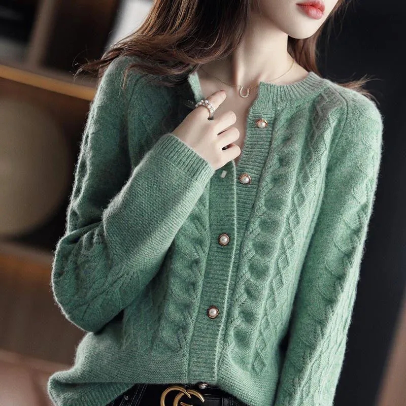 Wool Coat Peacoat - Vintage Gebreid Vest Jas Dames 2026