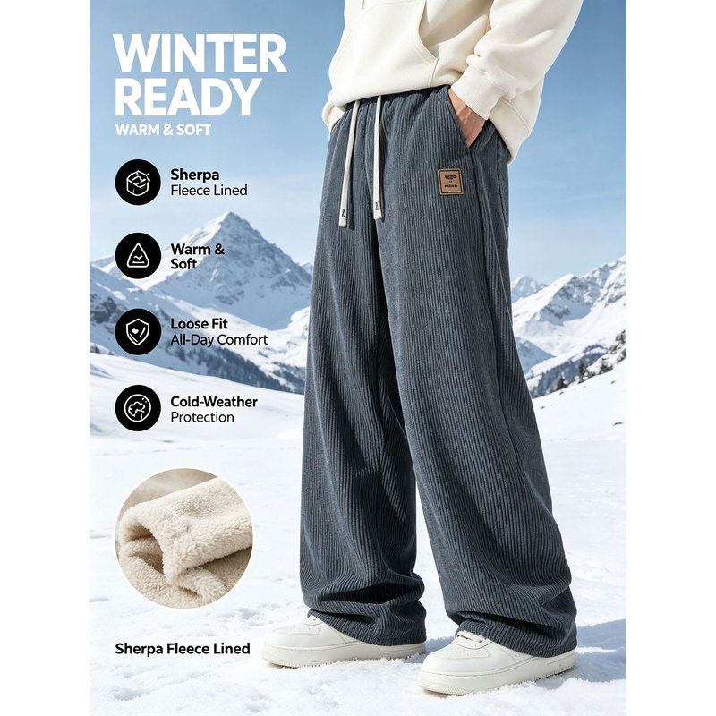 Corduroy Pant Warm - Winter sportbroeken voor heren van corduroy,