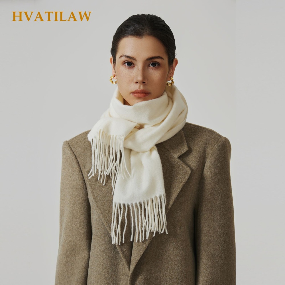 Wool Scarf Men - 2026 100% Wol Effen Kleur Sjaal