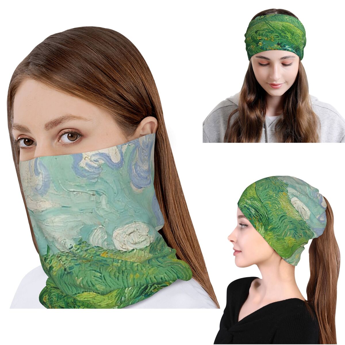 Knit Beanie Hat Warm - Groene tarwevelden, Auvers, Vincent Van Gogh